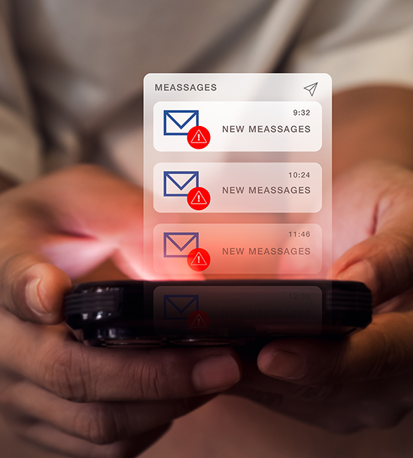 Phone with text messages